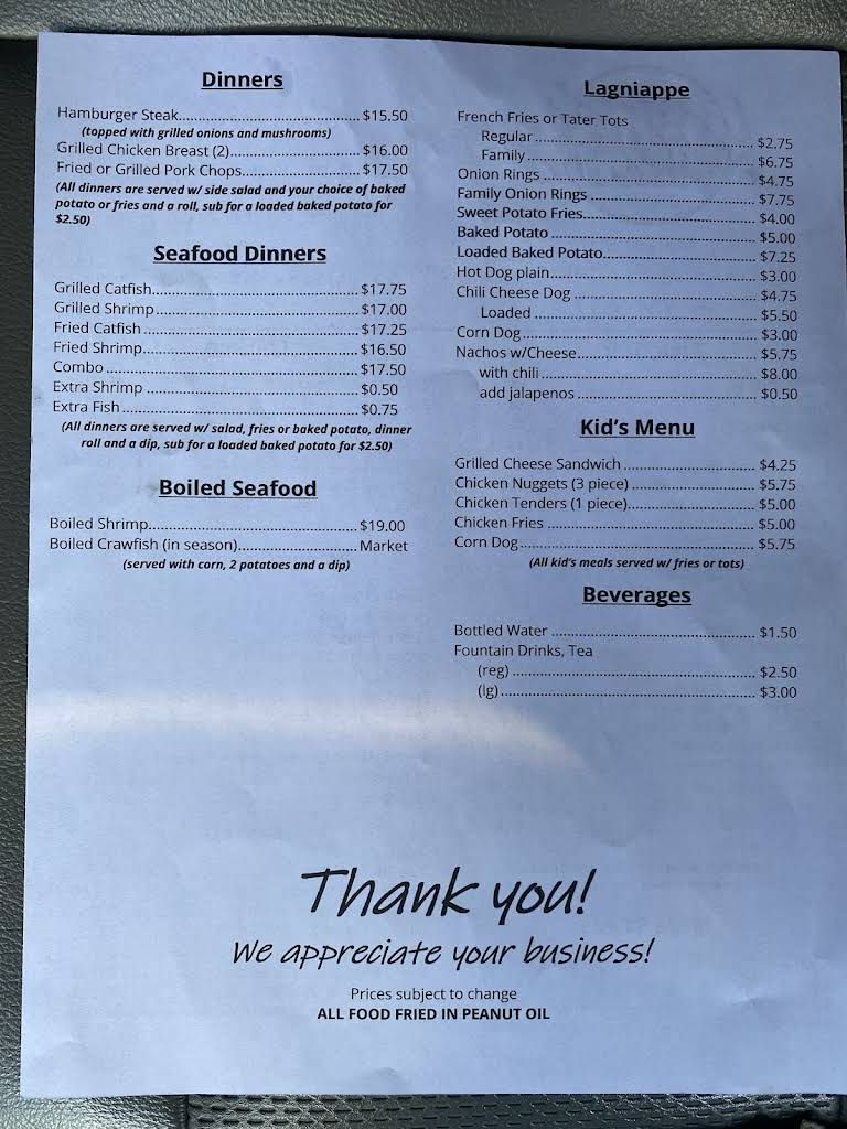 Knott's Cajun Kitchen Menu 2